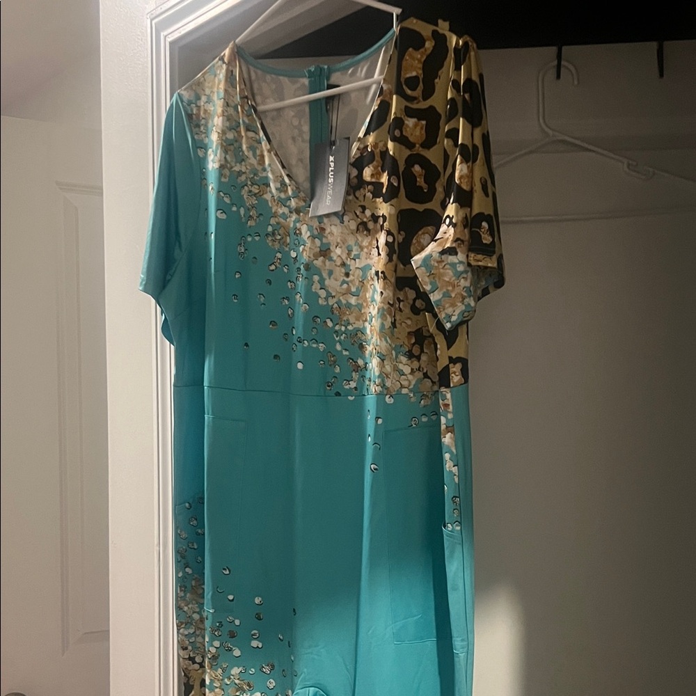 Teal and Leopard Print pants